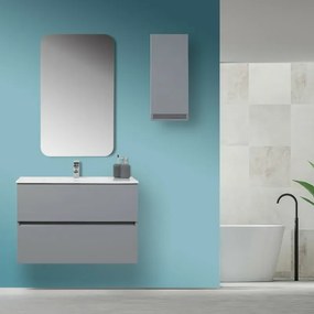 Pensile Sospeso Bagno Salvaspazio H. 69 cm Grigio Opaco con ripiano