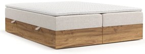 Letto boxspring con contenitore in beige-naturale 180x200 cm Faro - Maison de Rêve