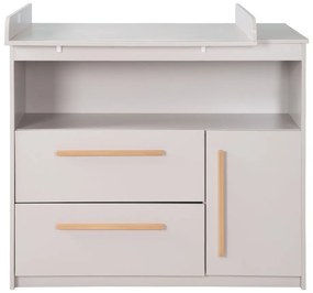 Cassettiera per bambini grigio chiaro con fasciatoio 107x98x75 cm Lea – Roba