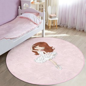 Tappeto rosa per bambini ø 120 cm Comfort - Mila Home