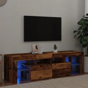 Mobile Porta Tv Con Led Legno Antico 140x36,5x40 Cm Multistrato /
