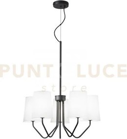 Lampadario a sospensione sally nera 5 luci attacco e14 60x150cm in ...