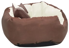 Cuscino per cani reversibile lavabile marrone crema 65x50x20 cm