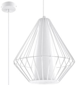 Lampadario a sospensione con filo DEMI 1xE27/60W/230V bianco