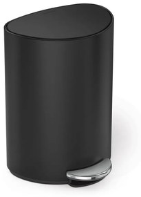 Cestino in metallo nero opaco con pedale 6 L - simplehuman