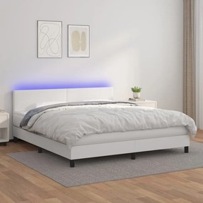 Giroletto molle con materasso e led bianco 180x200cm similpelle