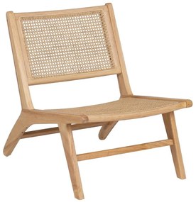 Poltrona con schienale in rattan in colore naturale - Ixia