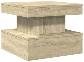 Tavolino da salotto gambe in metallo rovere sonoma 50x50x40 cm