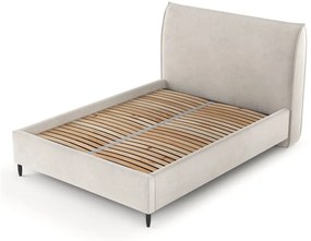 Letto matrimoniale imbottito crema con spazio contenitivo e rete 180x200 cm Shell - Maison de Rêve