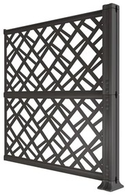 Traliccio estensibile Kit di 2 pannelli modulari antr. SCAT.C in polipropilene antracite L 107 x H 111.6 cm , spessore 142 mm