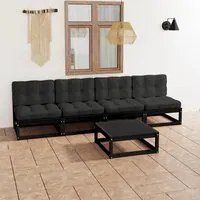 Set Divani da Giardino 5 pz con Cuscini Legno Massello di Pino 3076398