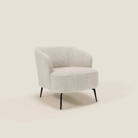 Renoa Poltroncina dall'eleganza moderna in tessuto smacchiabile T24 bianco latte