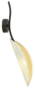 Applique Nordica 1 Luce Ares In Acciaio Nero Bianco E Oro