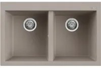 Lavello Elleci Incasso 2 vasche 79x50 Quadra 350 Granitek Grigio Tortora LGQ35043