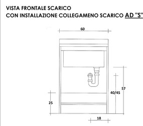 Mobile Lavatoio 60x60x85cm 2 Ante Asse in Termoplastico Montegrappa Marella Bianco...