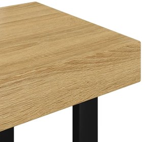 Tavolino salotto marrone chiaro e nero 90x45x40 cm mdf e ferro
