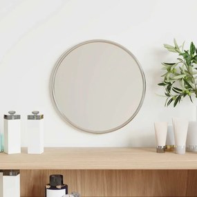 Specchio da Parete Rotondo con Cornice Elegante per Arredamento Interni, Ø 20 cm / Argento