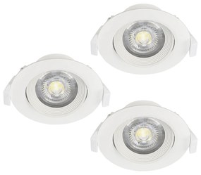 Faretto Ad Incasso Moderno Sartiano Policarbonato Bianco 3 Luci Led 4,6W