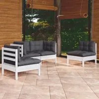 Set Divani da Giardino 4 pz con Cuscini in Massello di Pino cod mxl 44429