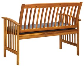 Panchina da giardino con cuscino 119 cm legno massello d&#039;acacia