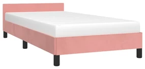 Giroletto con testiera rosa 80x200 cm in velluto