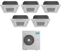 Climatizzatore Condizionatore Hisense Penta Split a Cassetta 9+9+9+9+9 con 5AMW125U4RTA R-32 9000+9000+9000+9000+9000 Con Telecomando di Serie e Pannello Incluso