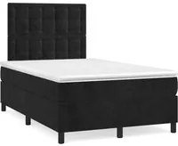 Letto a Molle con Materasso e LED Nero 120x190 cm in Vellutocod mxl 115364