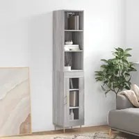 Credenza Grigio Sonoma 34,5x34x180 cm in Legno Multistratocod mxl 77688