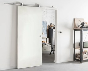 Porta scorrevole reversibile Oxford neve in mdf bianco, L 93 x H 212 cm, con binario Ermes