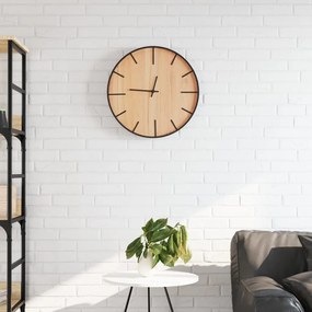 Orologio A Parete Marrone Ø39 Cm İn Ferro E Legno Multistrato /