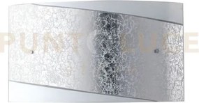 Applique a parete paris bianca e silver 2 luci attacco e27 35x8,3x2...