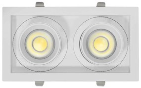 Faro LED da Incasso 2x30W Orientabile CCT Foro Ø210x110 Bridgelux LED Colore Bianco Variabile CCT