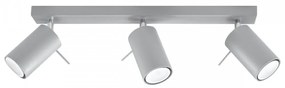 Plafoniera da soffitto in Acciaio 3xGU10 RING 3 Orientabile Grigia Colore del corpo Grigio