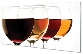 Quadro acrilico Bicchieri di vino 100x50 cm