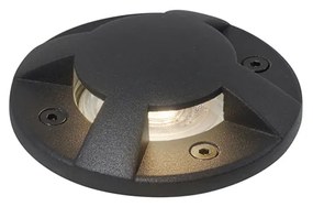 Faretto da terra moderno nero GU10 50mm effetto 4 luci IP65/IP67 - Cellar