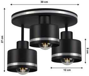 Lampadario a plafone BODO SILVER 3xE27/60W/230V