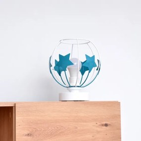 Lampada da tavolo per bambini STARS 1xE27/15W/230V turchese/bianco