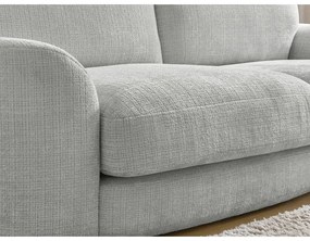 Divano angolare grigio chiaro (con penisola a destra/con chaise lounge) con rivestimento in ciniglia Leonore – Bobochic Paris