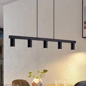 Lampada a sospensione Baliko Lindby, dimmerabile, Nero, Soggiorno / Sala da pranzo, Metallo, Moderno, Lampada a sospensione