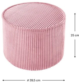 Pouf per bambini rosa con rivestimento in velluto a coste – Wigiwama