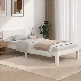 Giroletto bianco 90x200 cm in legno massello di pino