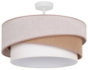 Duolla - Lampadario a plafone KOBO 1xE27/15W/230V diametro 45 cm beige/marrone/bianco