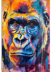Stampa su tela – Gorilla con imitazione di pittura