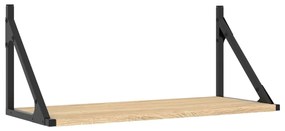 Mensole parete 2pz rovere sonoma 60x25x25,5cm legno multistrato