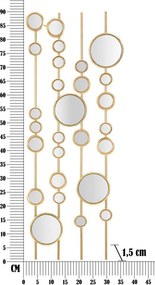 Pannello da Muro Small Mirrors 35,5x1,5x90 cm in Ferro...