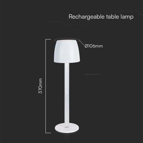 LED Lampada da tavolo ricaricabile dimmerabile LED/3W/5V 3000K nero