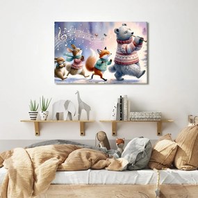 Quadro su tela – Animali che marciano al ritmo della musica