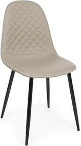 Sedie Da Interno Imbottite In Similpelle Tortora Gambe Nere Amanda PU Bizzotto - 4 Pz