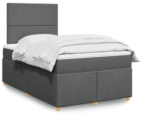 Giroletto A Molle Con Materasso Grigio Scuro 120x200 Cm Tessuto /