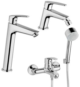 Set miscelatori Jacuzzi | Rubinetteria Lucente lavabo bidet per piletta click clack e incasso doccia con gruppo vasca